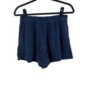H&M Women's Divided Terry Cloth Shorts, Navy Blue, Size Medium